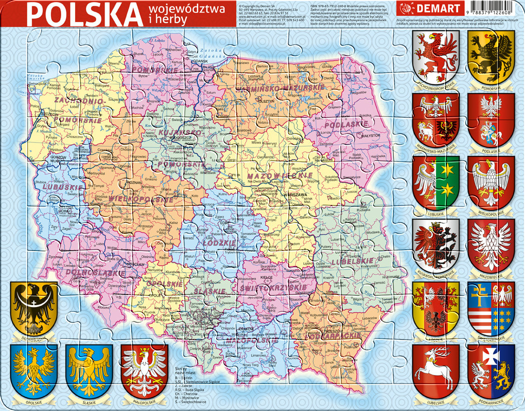 Demart Puzzle ramkowe Polska administracyjna