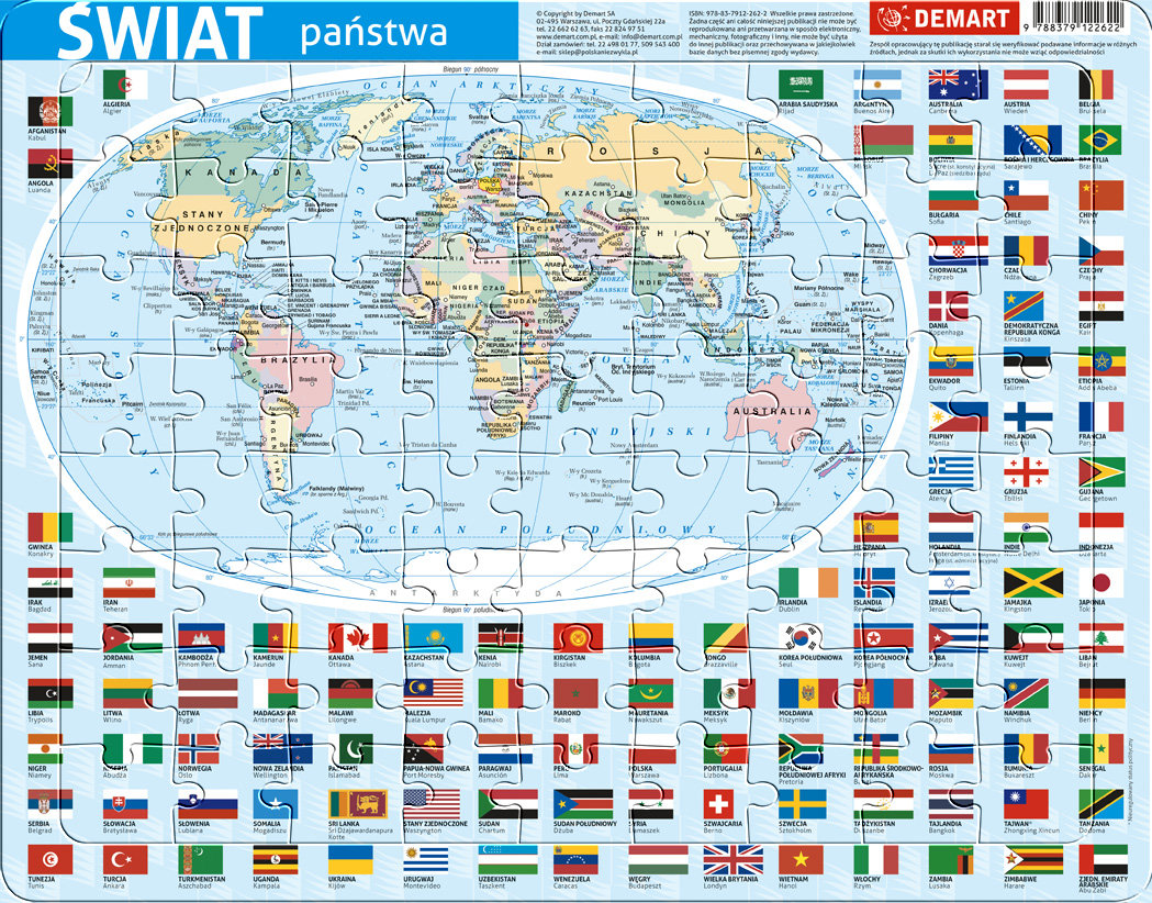 Demart Puzzle ramkowe Świat administracyjna