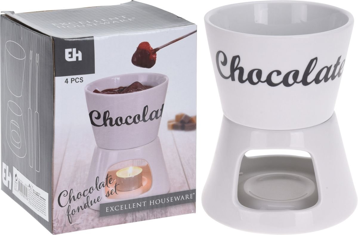 FONDUE ceramiczne do czekolady zestaw + widelczyki 111121