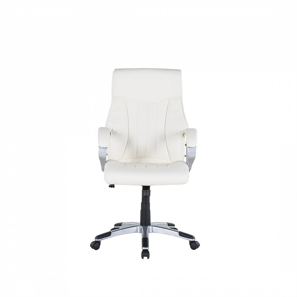 Beliani Krzesło biurowe beżowe - obrotowe - skóra ekologiczna - TRIUMPH beżowy