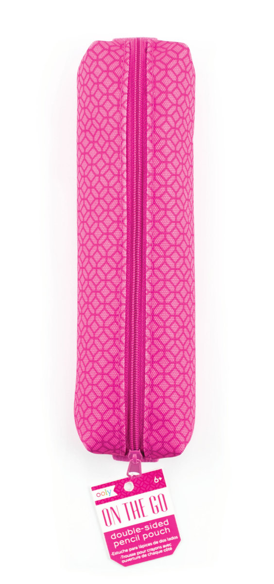 KOLOROWE BALONIKI Podręczny dwustronny piórnik Różowy