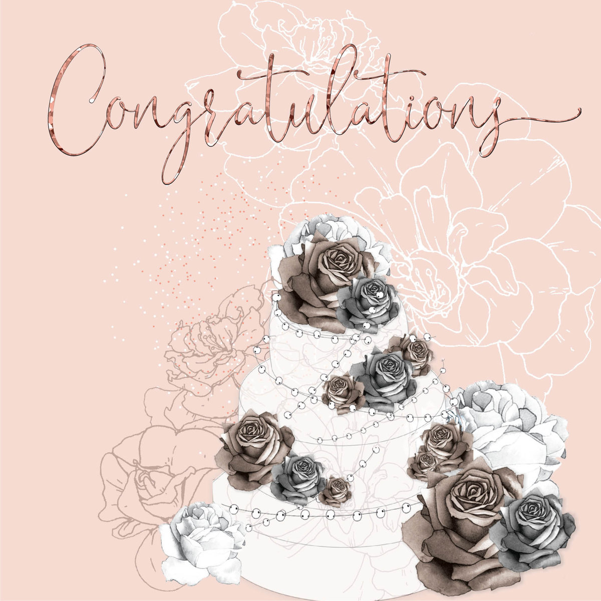 Karnet Swarovski kwadrat Ślub tort