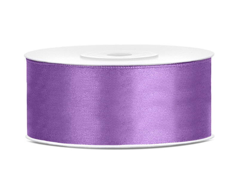 Party Deco Tasiemka satynowa, lawendowa, 25 mm / 25 m, 1 szt. TS25-002