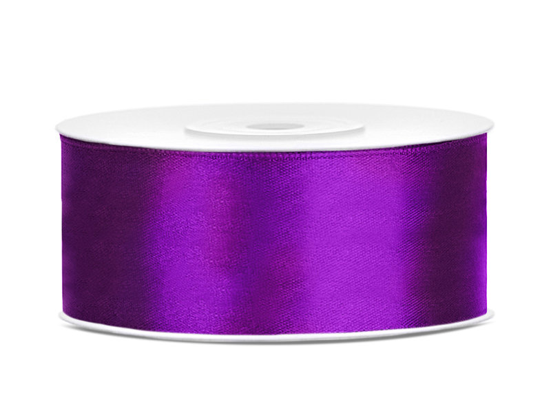 PartyDeco Tasiemka satynowa, purpurowa, 25 mm / 25 m TS25-062