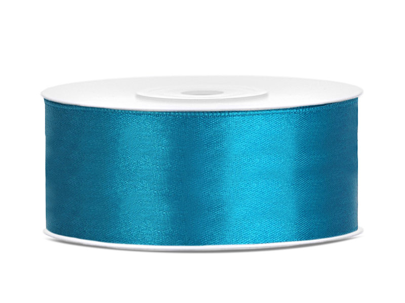 Party Deco Tasiemka satynowa turkusowa 25 mm 25 m 1 szt TS25-083