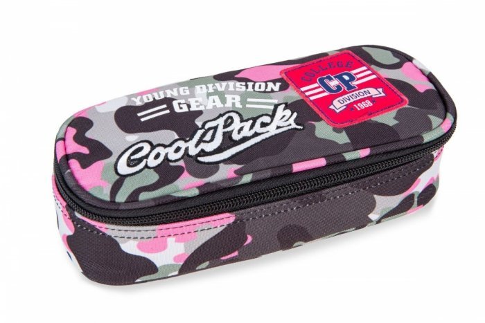 CoolPack Usztywniany piórnik szkolny Campus Camo Pink Badges A62112