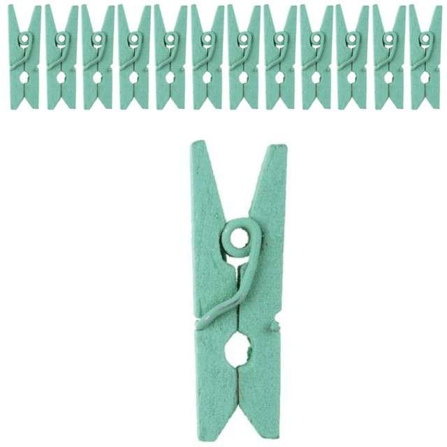 SANTEX Klamerki drewniane 3,5 cm, miętowe, SANTEX, 12 szt SX2644-28