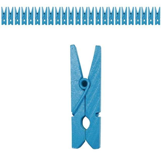 SANTEX Klamerki drewniane 2,5 cm, turkusowe, SANTEX, 24 szt SX2691-8