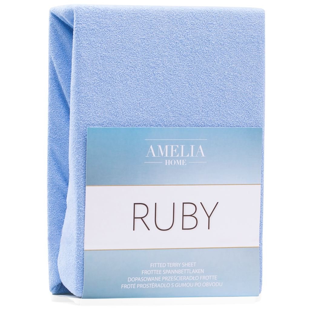 AmeliaHome Prześcieradło/RUBY/L.BLUE28/160-180x200+30