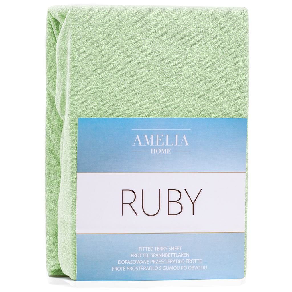 AmeliaHome Prześcieradło/RUBY/L.GREEN12/100-120x200+30