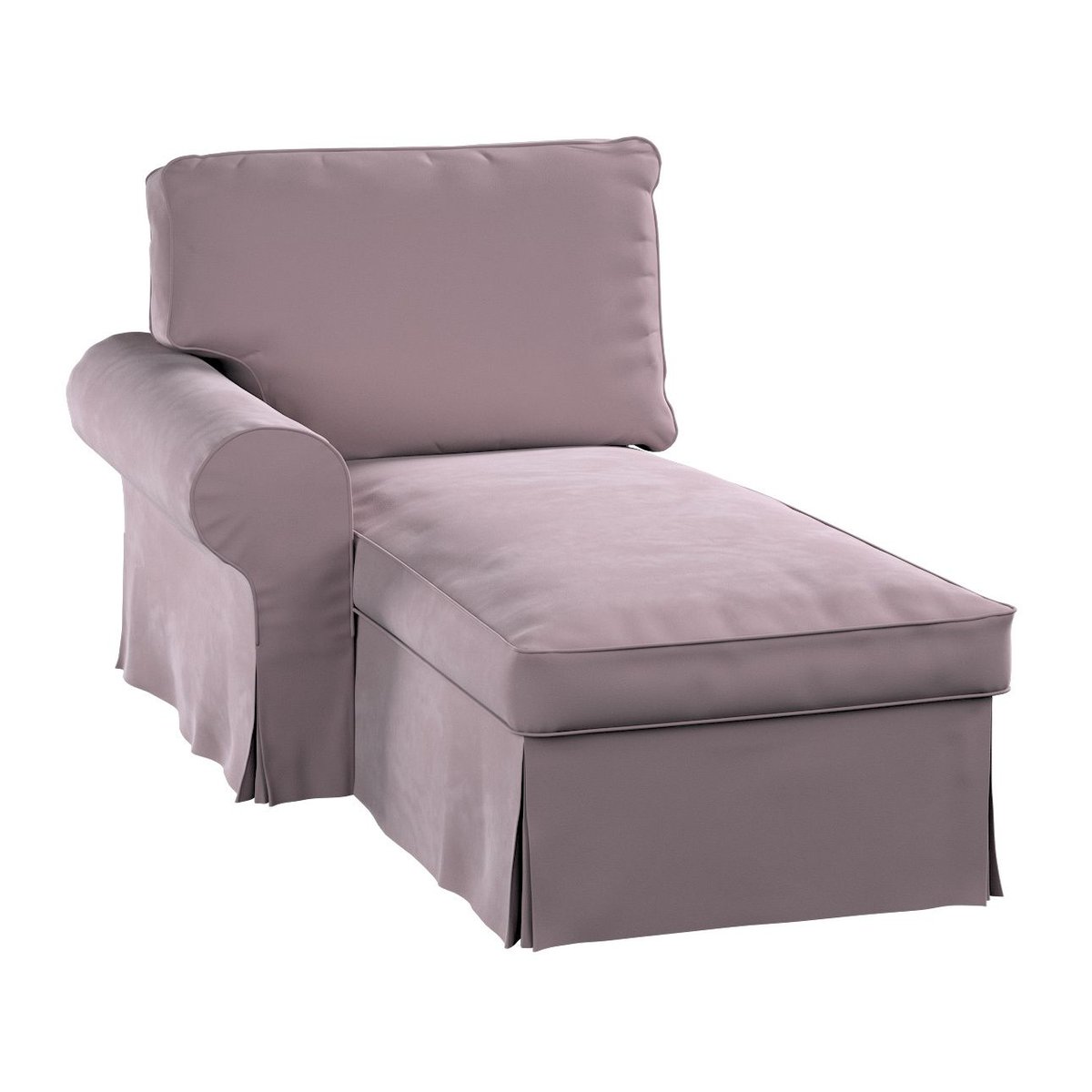 Dekoria Pokrowiec na szezlong Ektorp lewy zgaszony róż 84 x 166 x 73 cm Velvet 642-704-14