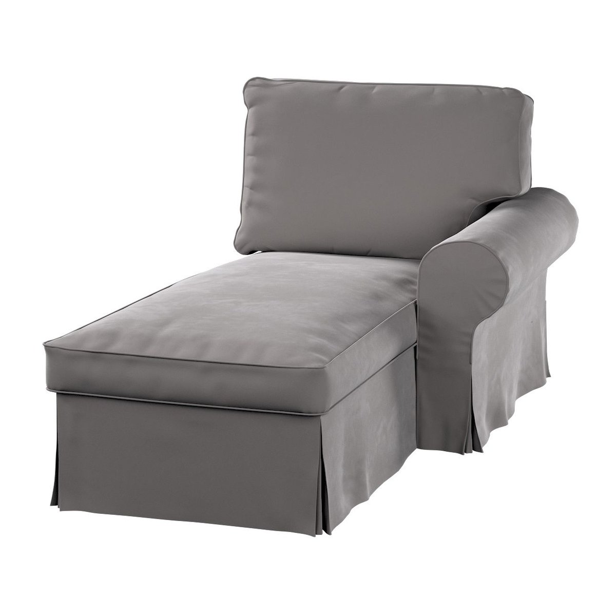 Dekoria Pokrowiec na szezlong Ektorp prawy gołębi szary 84 x 166 x 73 cm Velvet 641-704-11