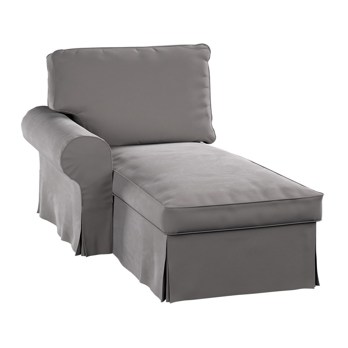 Dekoria Pokrowiec na szezlong Ektorp lewy gołębi szary 84 x 166 x 73 cm Velvet 642-704-11