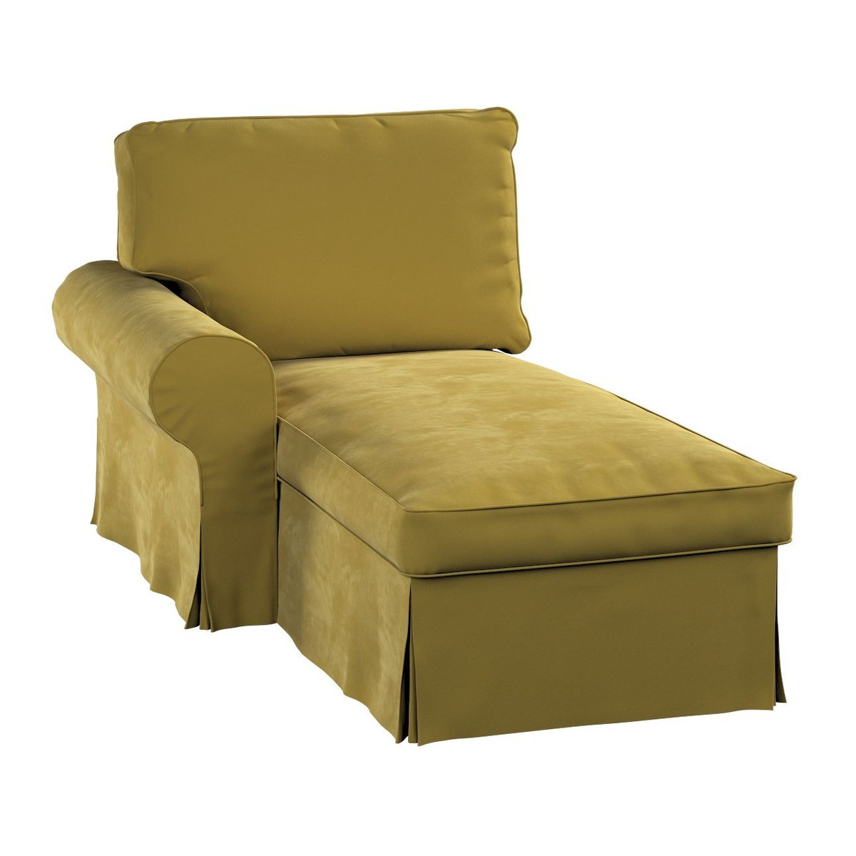 Dekoria Pokrowiec na szezlong Ektorp lewy oliwkowy zielony 84 x 166 x 73 cm Velvet 642-704-27