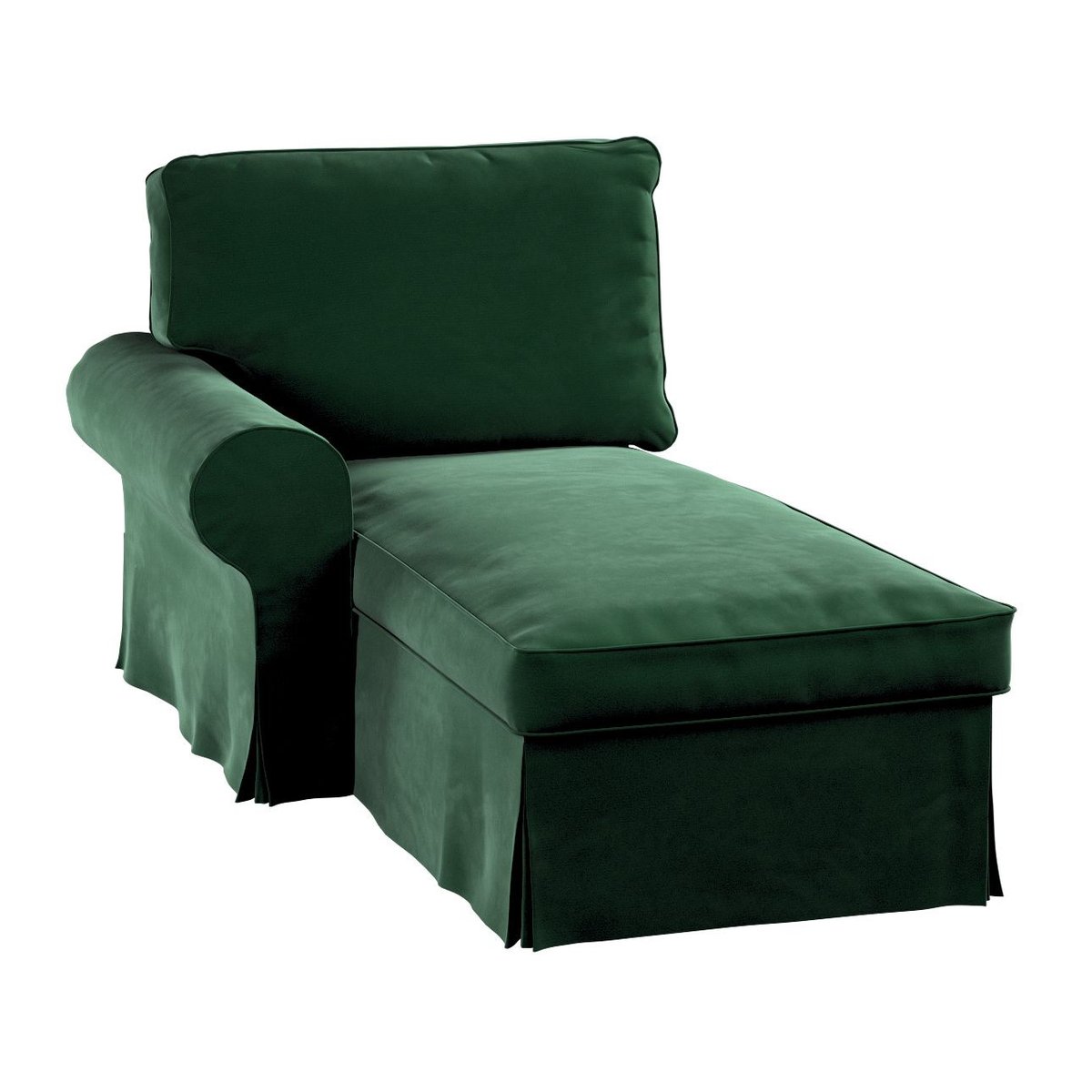 Dekoria Pokrowiec na szezlong Ektorp lewy butelkowa zieleń 84 x 166 x 73 cm Velvet 642-704-13