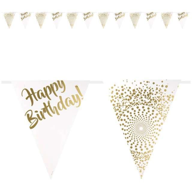 FOL Baner flagi Happy Birthday złoty 6m 1 szt F65187