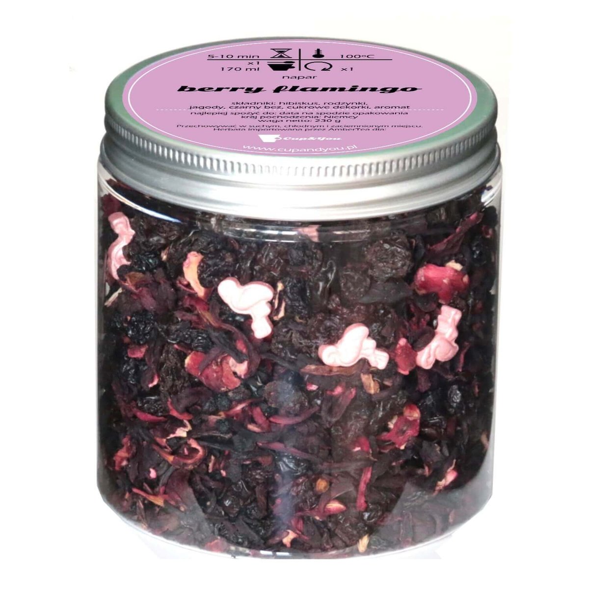 Herbata owocowa smakowa CUP&YOU, berry flamingo, 230 g