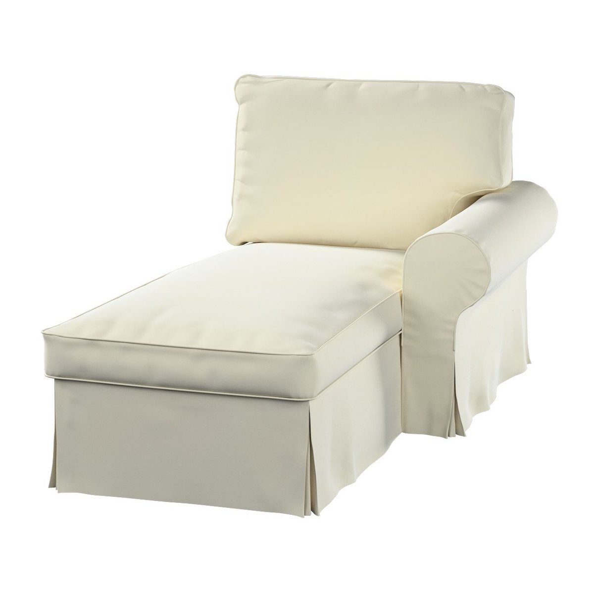Dekoria Pokrowiec na szezlong Ektorp prawy śmietankowa biel 84 x 166 x 73 cm Velvet 641-704-10
