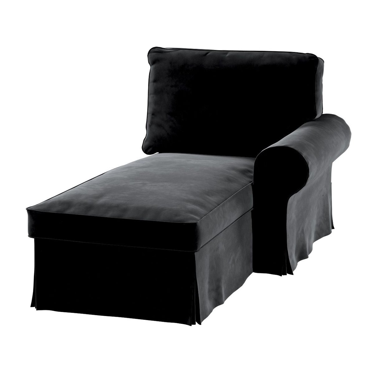 Dekoria Pokrowiec na szezlong Ektorp prawy głęboka czerń 84 x 166 x 73 cm Velvet 641-704-17