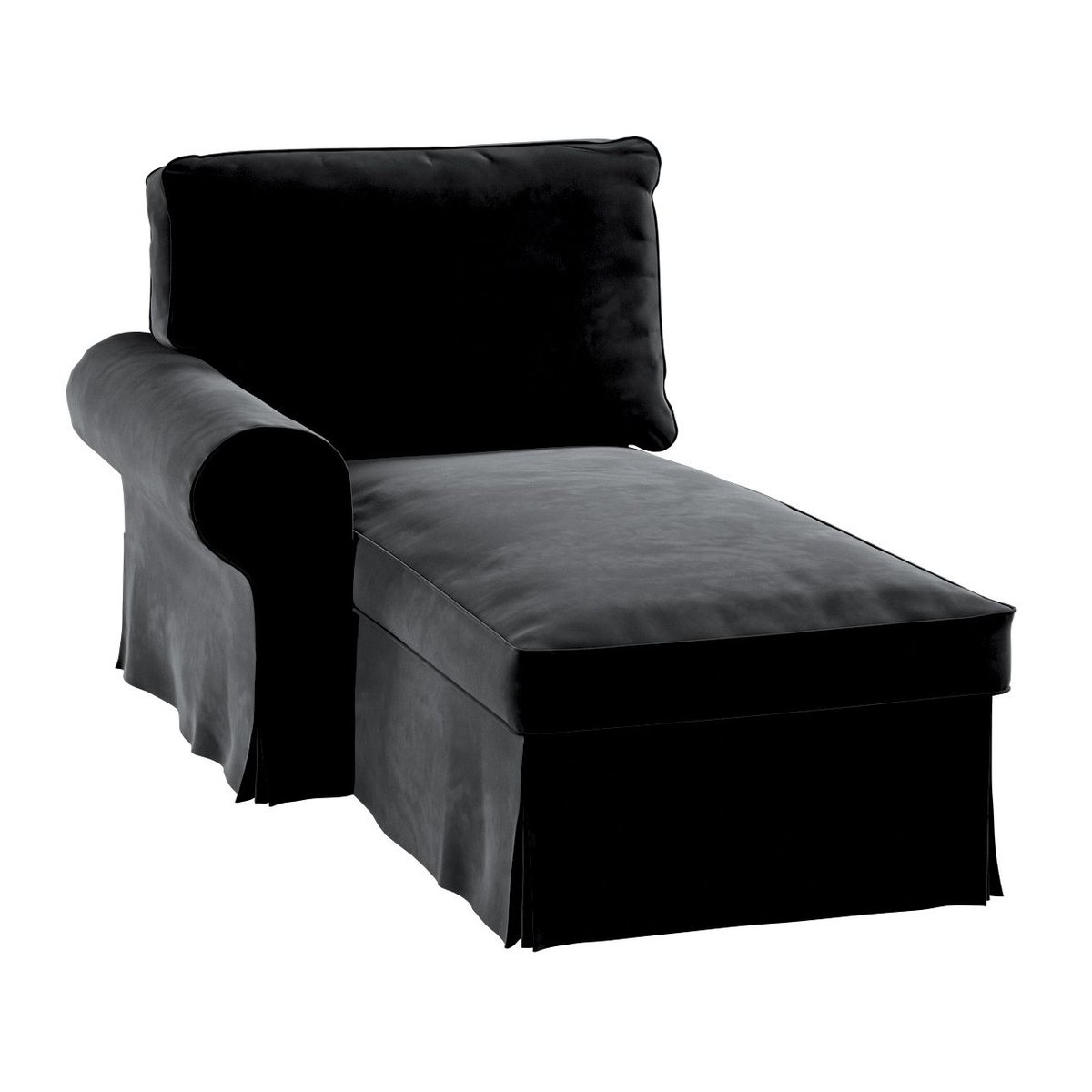 Dekoria Pokrowiec na szezlong Ektorp lewy głęboka czerń 84 x 166 x 73 cm Velvet 642-704-17