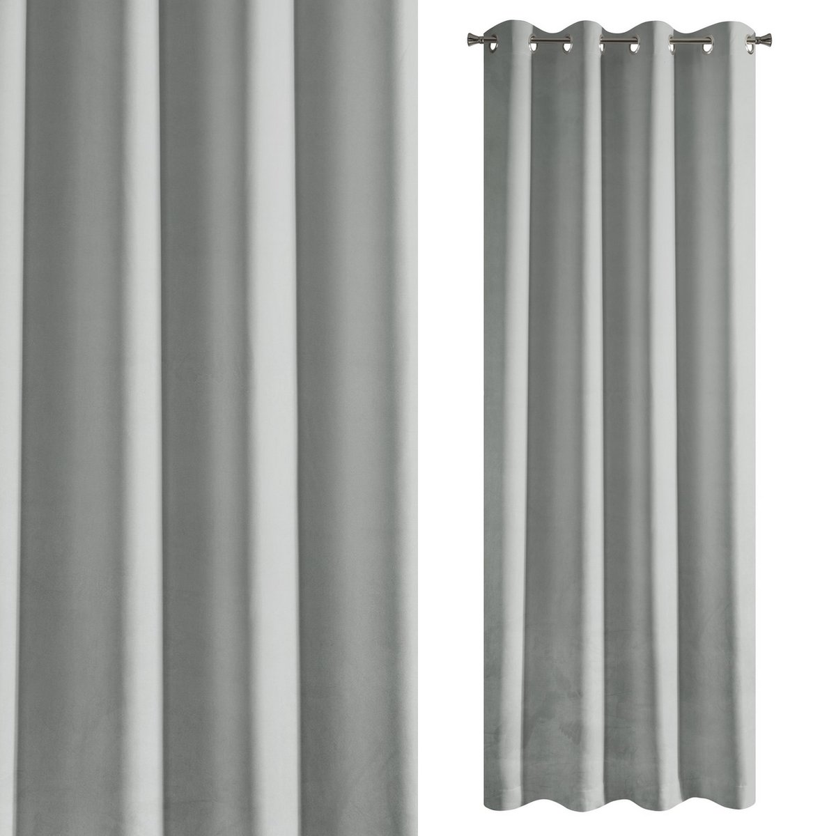 Zasłona EUROFIRANY Berfu, srebrna, 140x250 cm