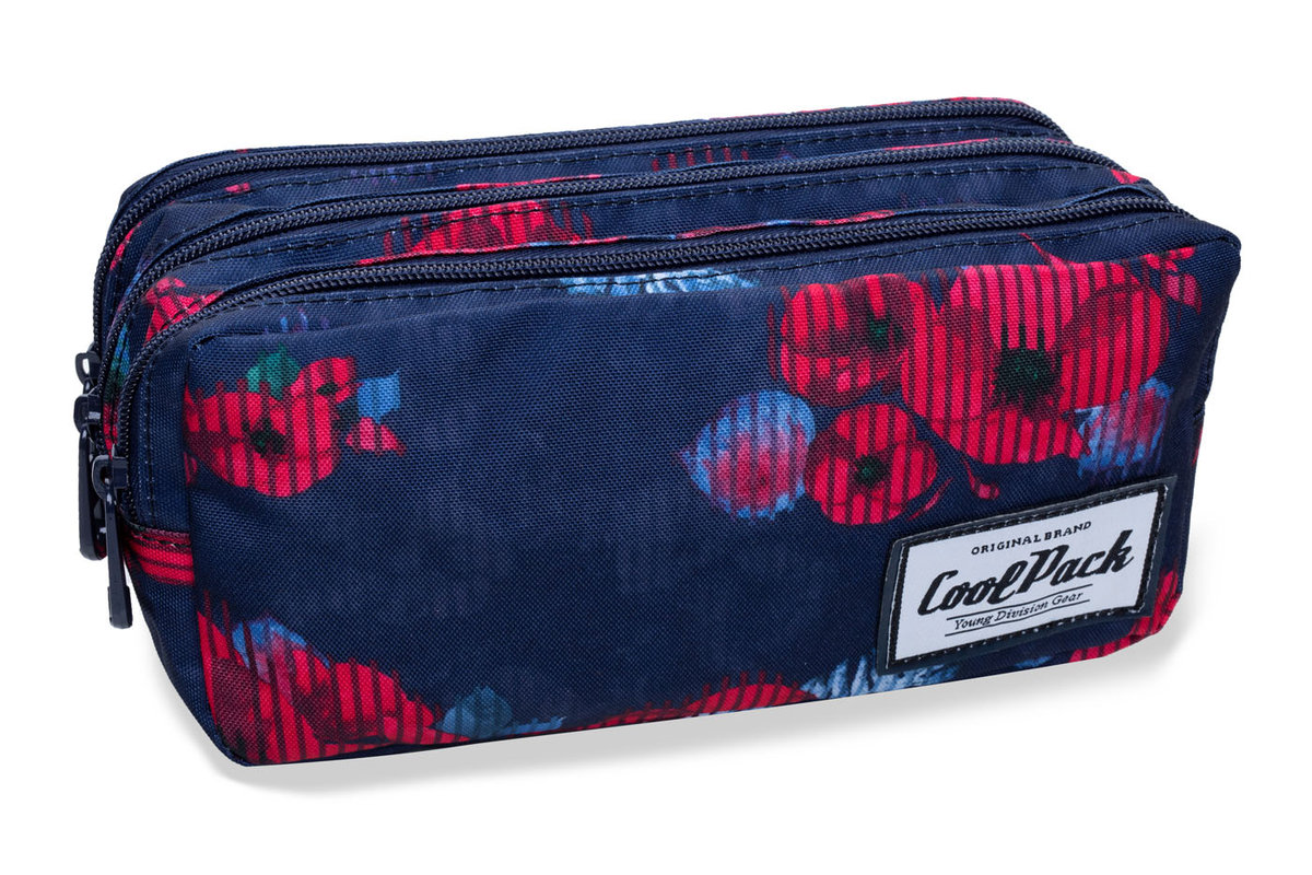 CoolPack Trzykomorowa saszetka piórnik szkolny Primus Red Poppy B60025