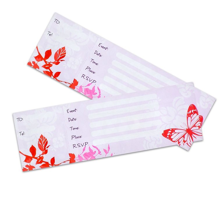 Zaproszenie, Różowy pejzaż, 10 sztuk