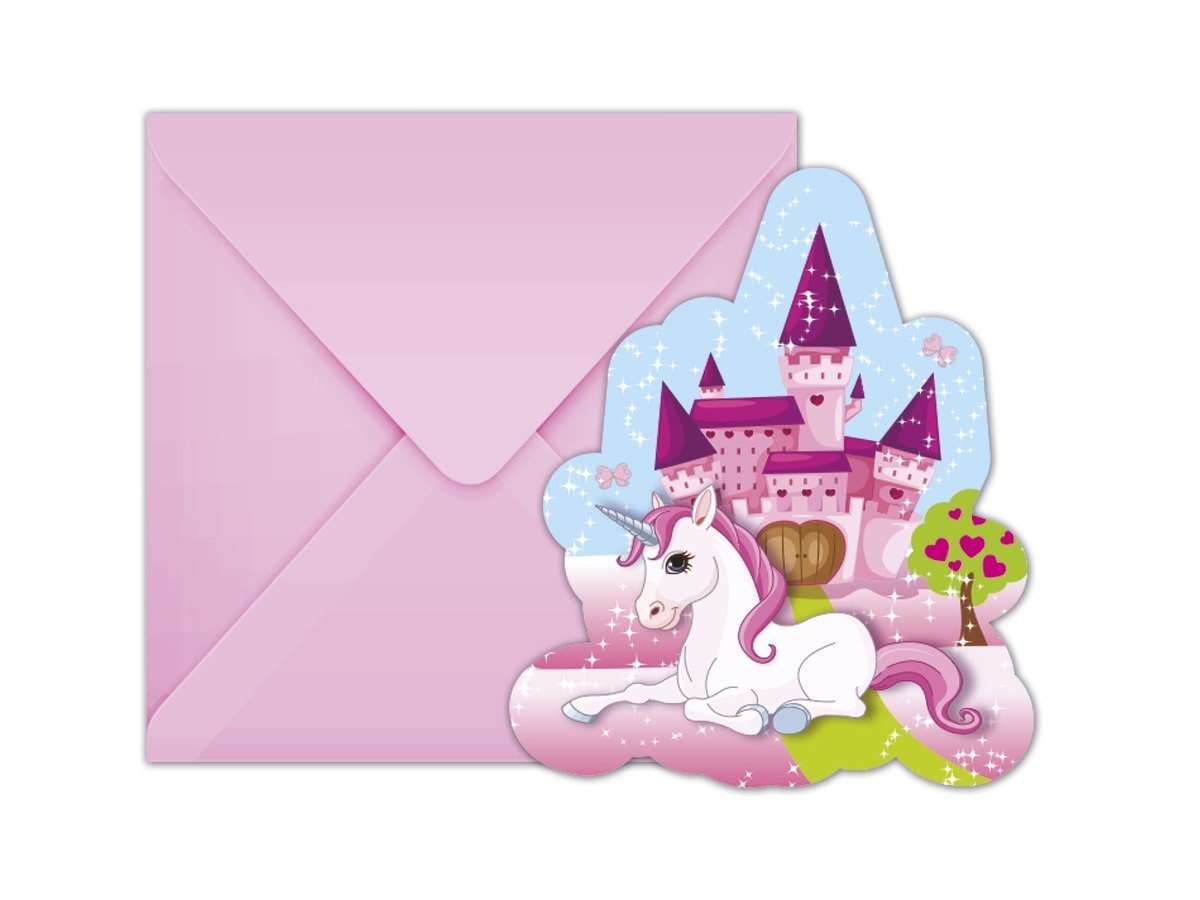 PROCOS NON-DISNEY Zaproszenia urodzinowe Jednorożec - 6 szt. 85675