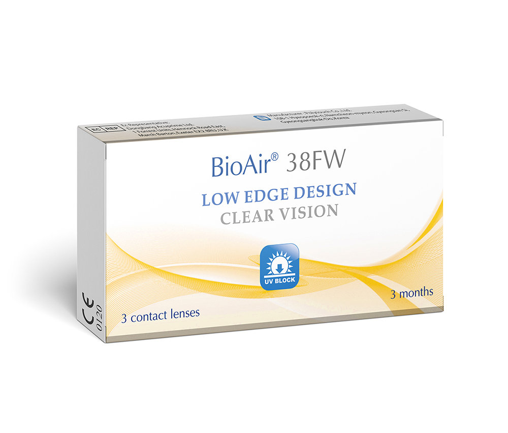 BioAir, 38FW, Soczewki kwartalne -2.75 krzywizna 8,6, 3 szt.