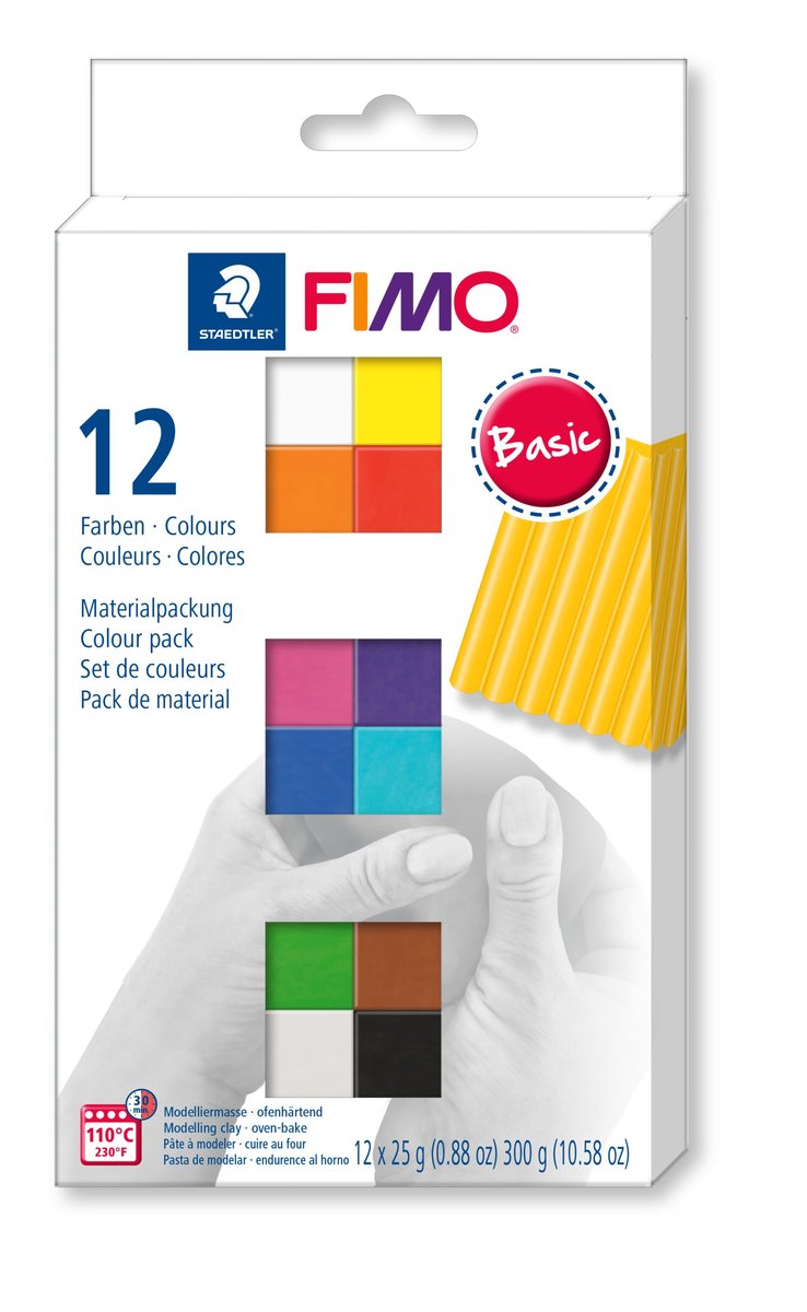 Masa termoutwardzalna Fimo soft, zestaw 12 kostek, 8023 C12-1