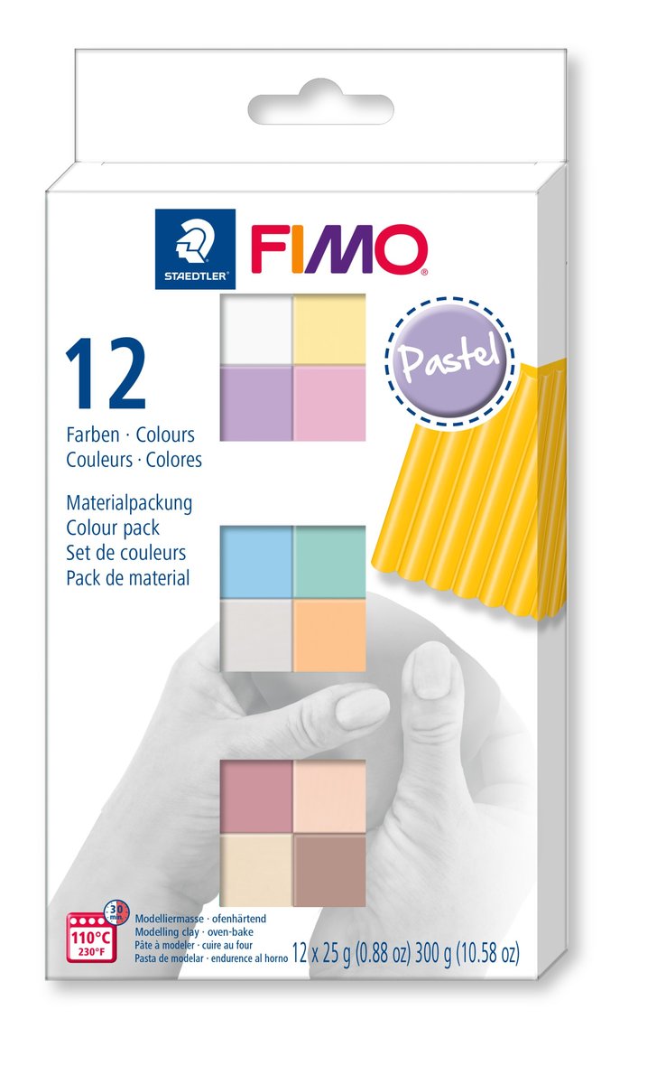 Masa termoutwardzalna Fimo soft, zestaw 12 kostek, 8023 C12-3