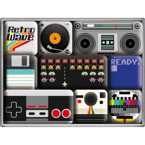 Nostalgic Art Magnesy (9szt) Retro Wave Media