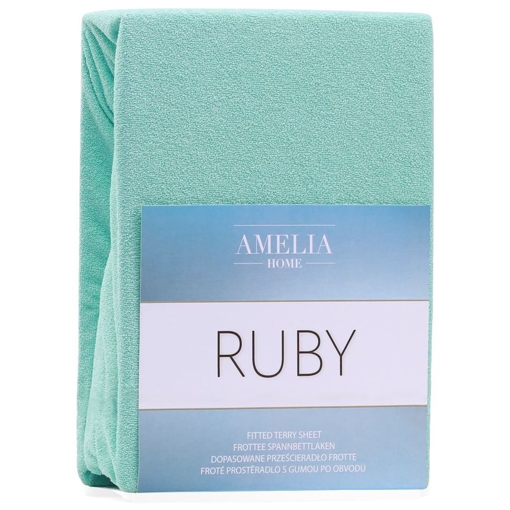 AmeliaHome Prześcieradło z gumką Frotte Miętowe RUBY 220-240x220+30 cm AmeliaHome