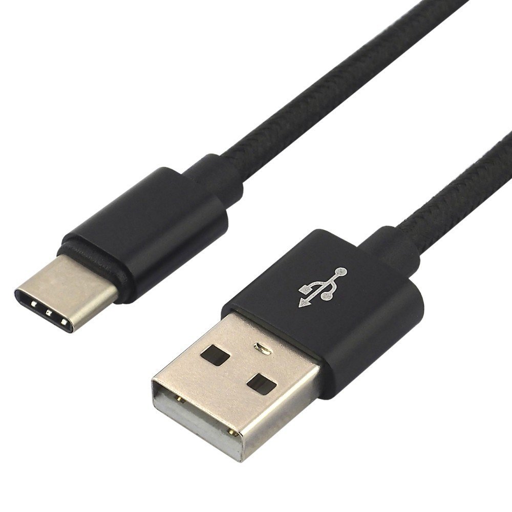 everActive Kabel przewód pleciony USB USB-C Typ-C everActive CBB-1CB 100cm z obsługą szybkiego ładowania do 3A czarny CBB-1CB