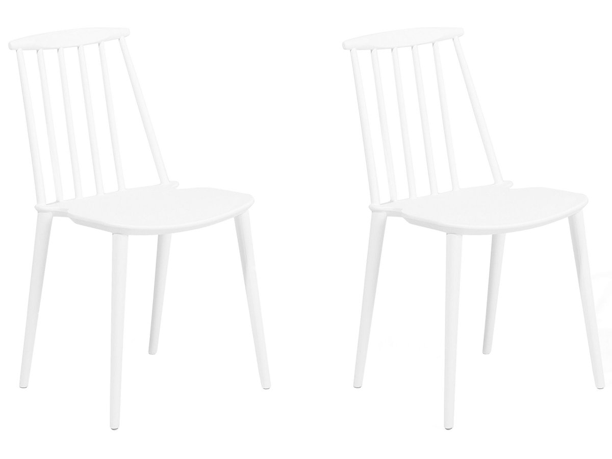 Beliani Zestaw do jadalni 2 krzesła białe VENTNOR