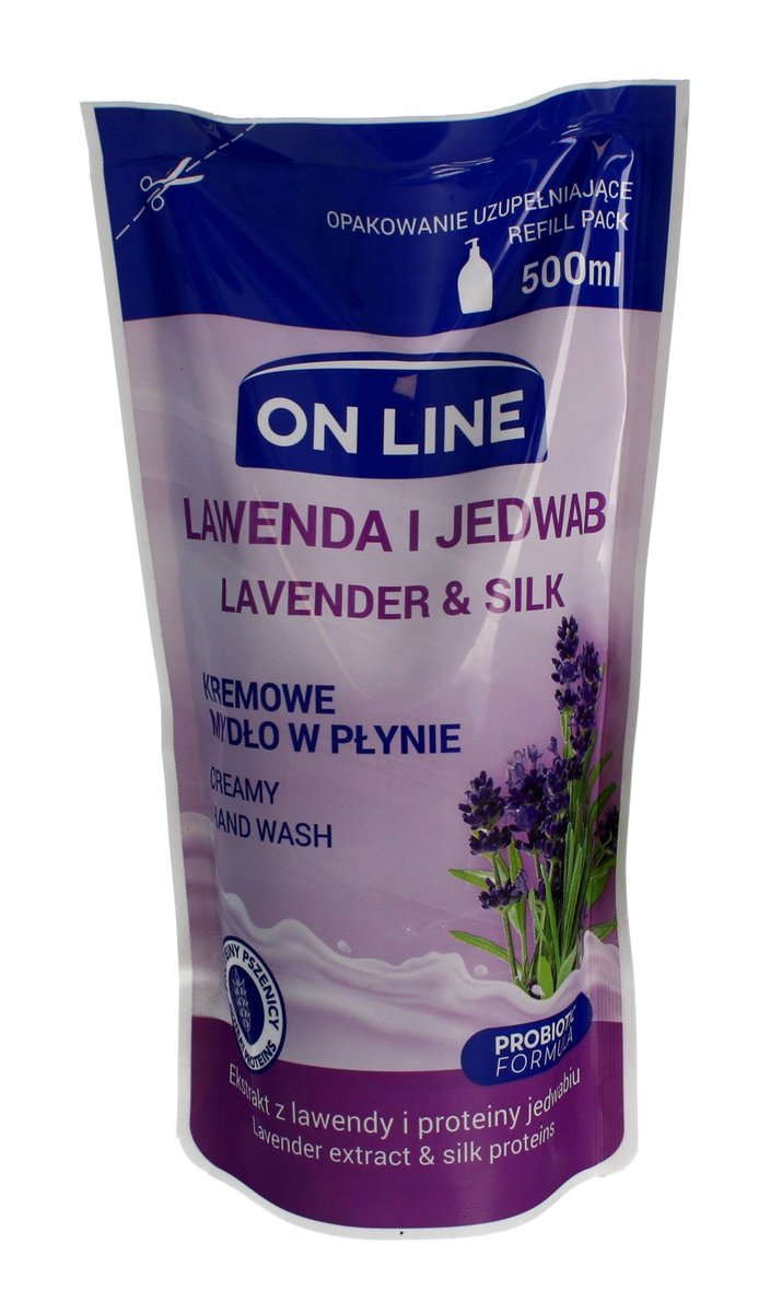 On Line Mydło kremowe w płynie Lawenda i Jedwab uzupełnienie 500ml