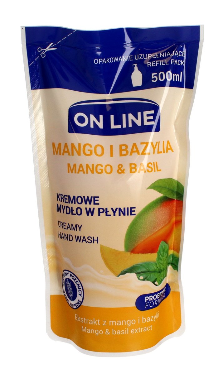 On Line Kremowe mydło w płynie Mango i Bazylia uzupełnienie 500ml