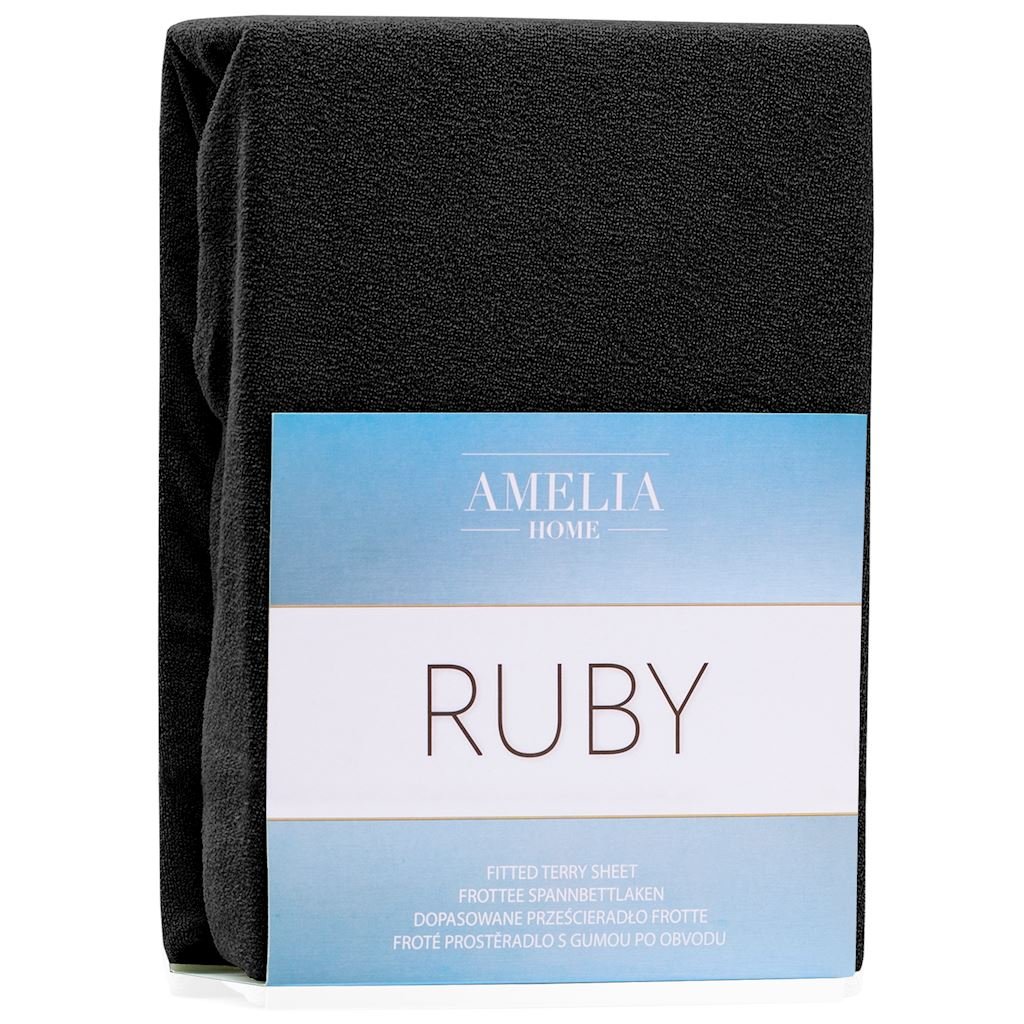 Amelia Home Prześcieradło/AH/RUBY/BLACK44/80-90x200+30