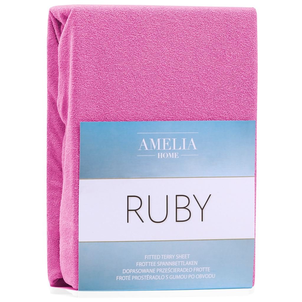 Amelia Home Prześcieradło/AH/RUBY/FUCHSIA62/80-90x200+30