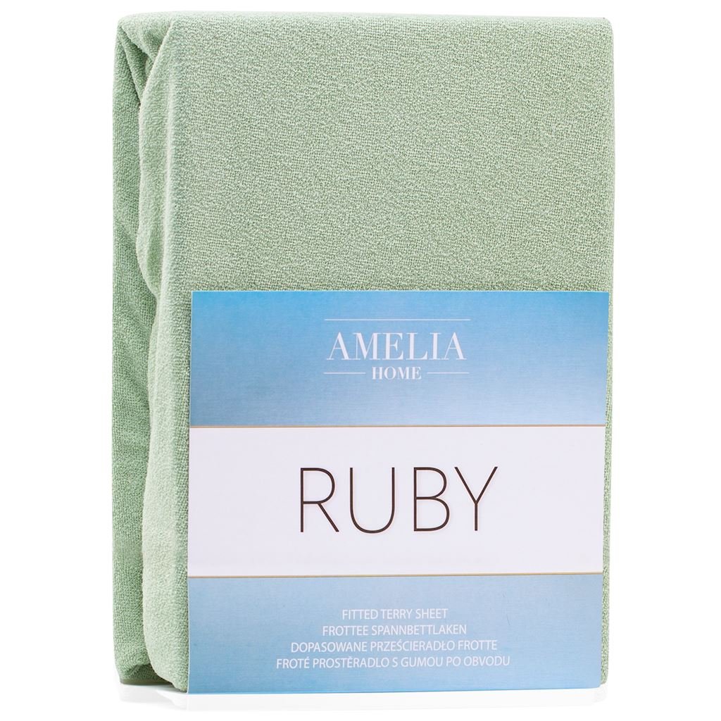 AmeliaHome Prześcieradło/RUBY/OLIVEGREEN13/100-120x200+30