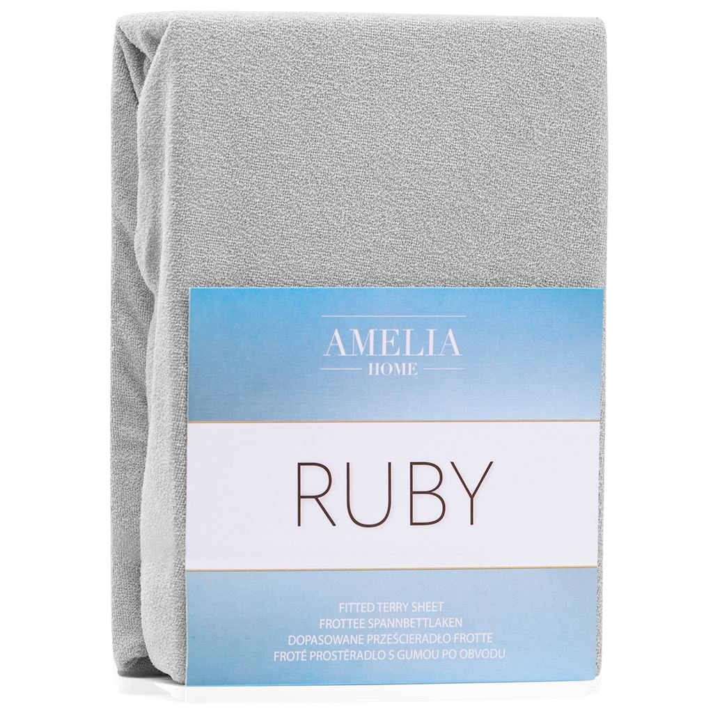 AmeliaHome Prześcieradło/RUBY/SILVER60/140-160x200+30