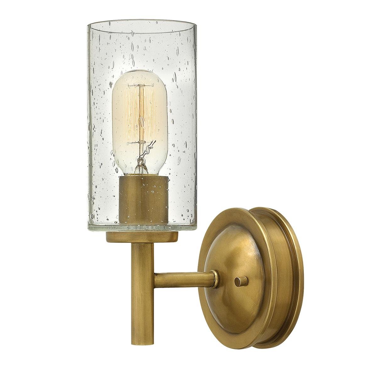 Elstead Lighting Kinkiet LAMPA ścienna HK/COLLIER1 HINKLEY klasyczna OPRAWA świecznikowa krople rain antyczny mosiądz przezroczysta