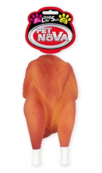 PET NOVA Pet Nova Zabawka gumowa Chicken Grill z dźwiękiem 19cm PPTN042