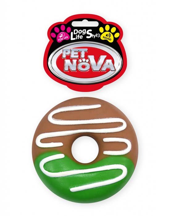 PET NOVA Pet Nova Pączek gumowy Donut z dźwiękiem 10cm PPTN053