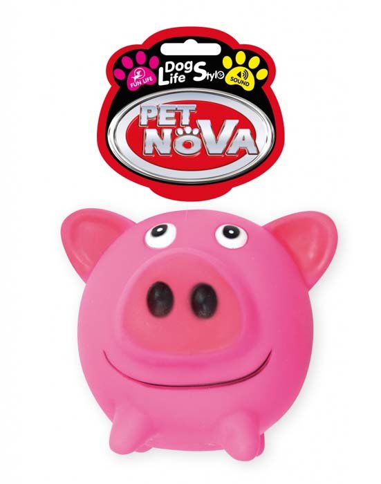 PET NOVA Pet Nova Świnka gumowa Pig Ball z dźwiękiem 10cm PPTN058