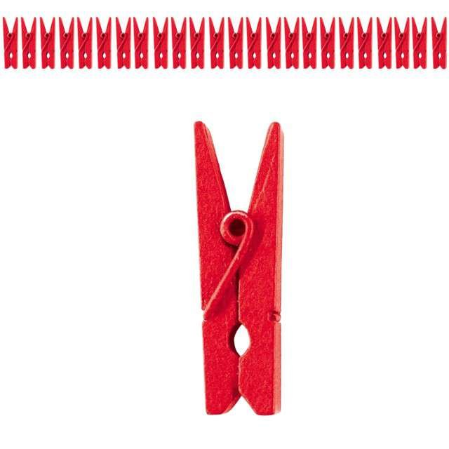 SANTEX Klamerki drewniane 2,5 cm, czerwone, SANTEX, 24 szt SX2691-7