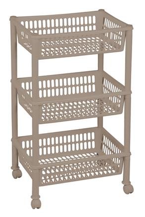 PLAST TEAM Regał łazienkowy PLAST TEAM Trolley Jumbo Eco 3-półkowy Cappucino