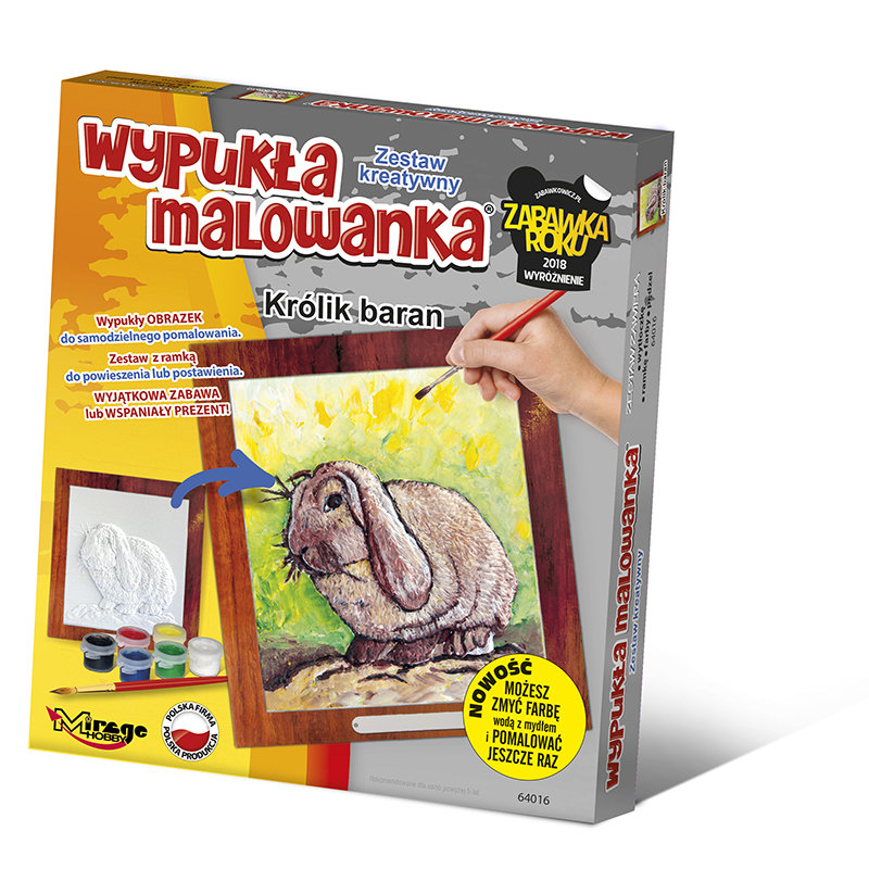 Wypukła malowanka Futrzak Królik baran