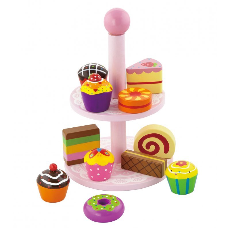 VIGA TOYS Patera drewniana z Babeczkami zestaw 12 akc Toys 59893
