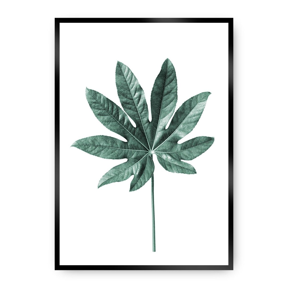 Dekoria Dekoria Plakat Leaf Emerald Green 50 x 70 cm Ramka Czarna 222E-000-01